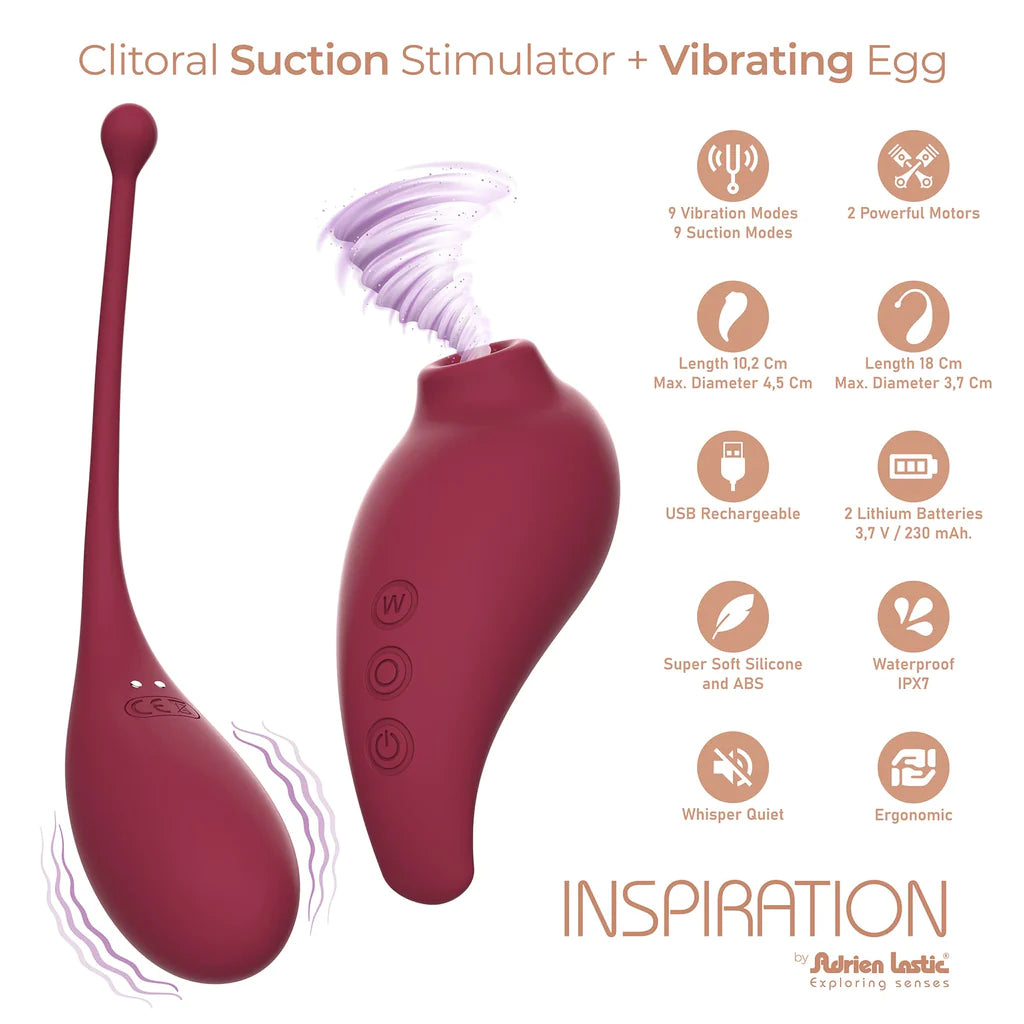 Inspiration suction stimulator and vibrating egg box - Adrien Lastic
