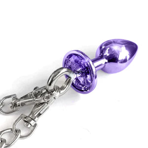 anal plug handcuffs Concept Metal Anal Plug and Detachable Handcuff Chain Set main image 1