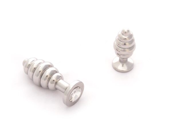 Grooved Anal Plug with Jewel - XBliss