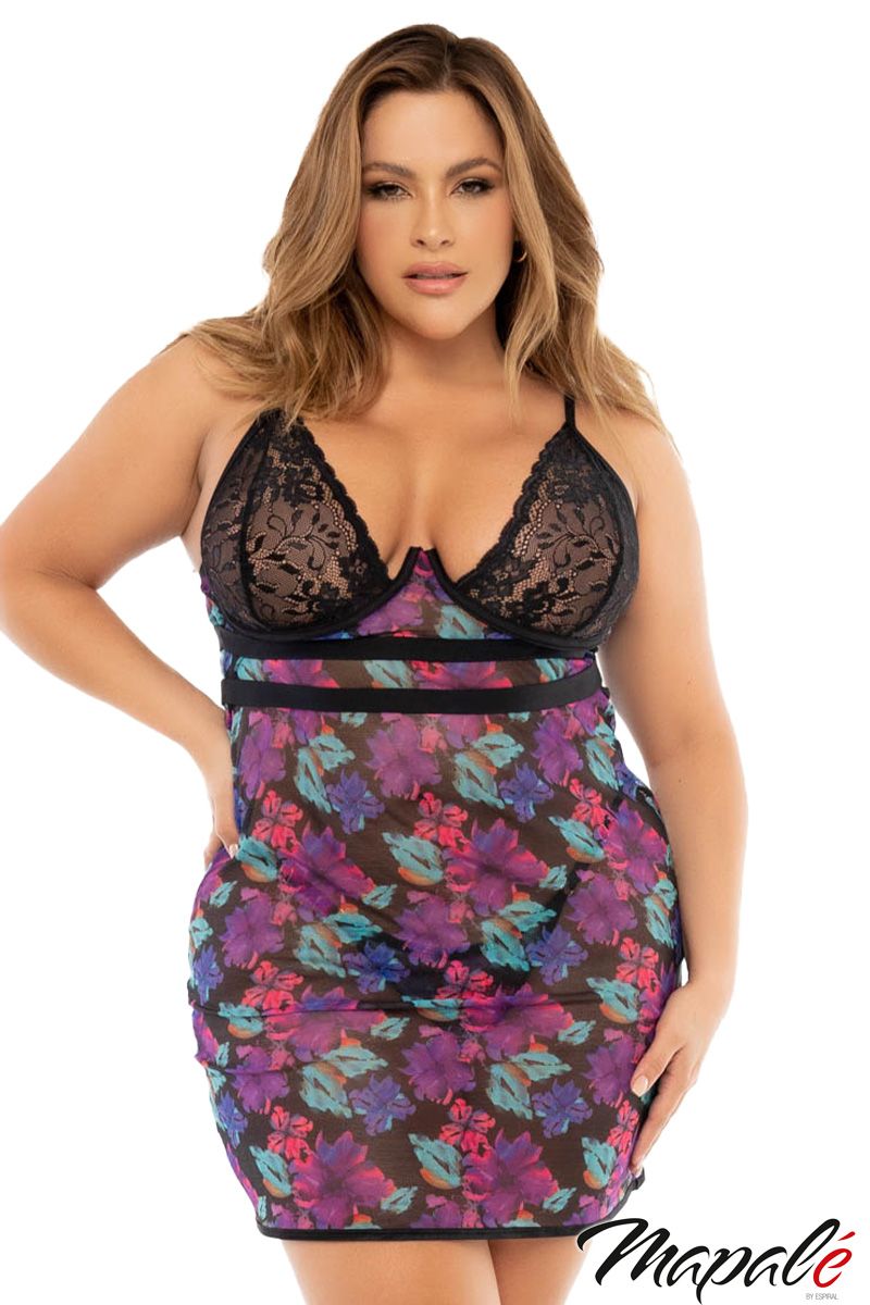 Tropical flower print nightie - Mapalé