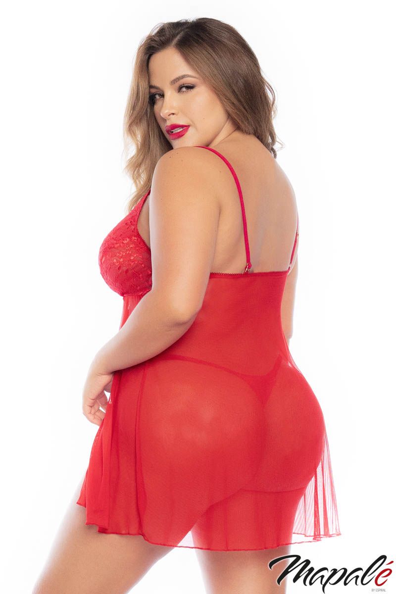 Nuisette en mesh et dentelle - Mapalé