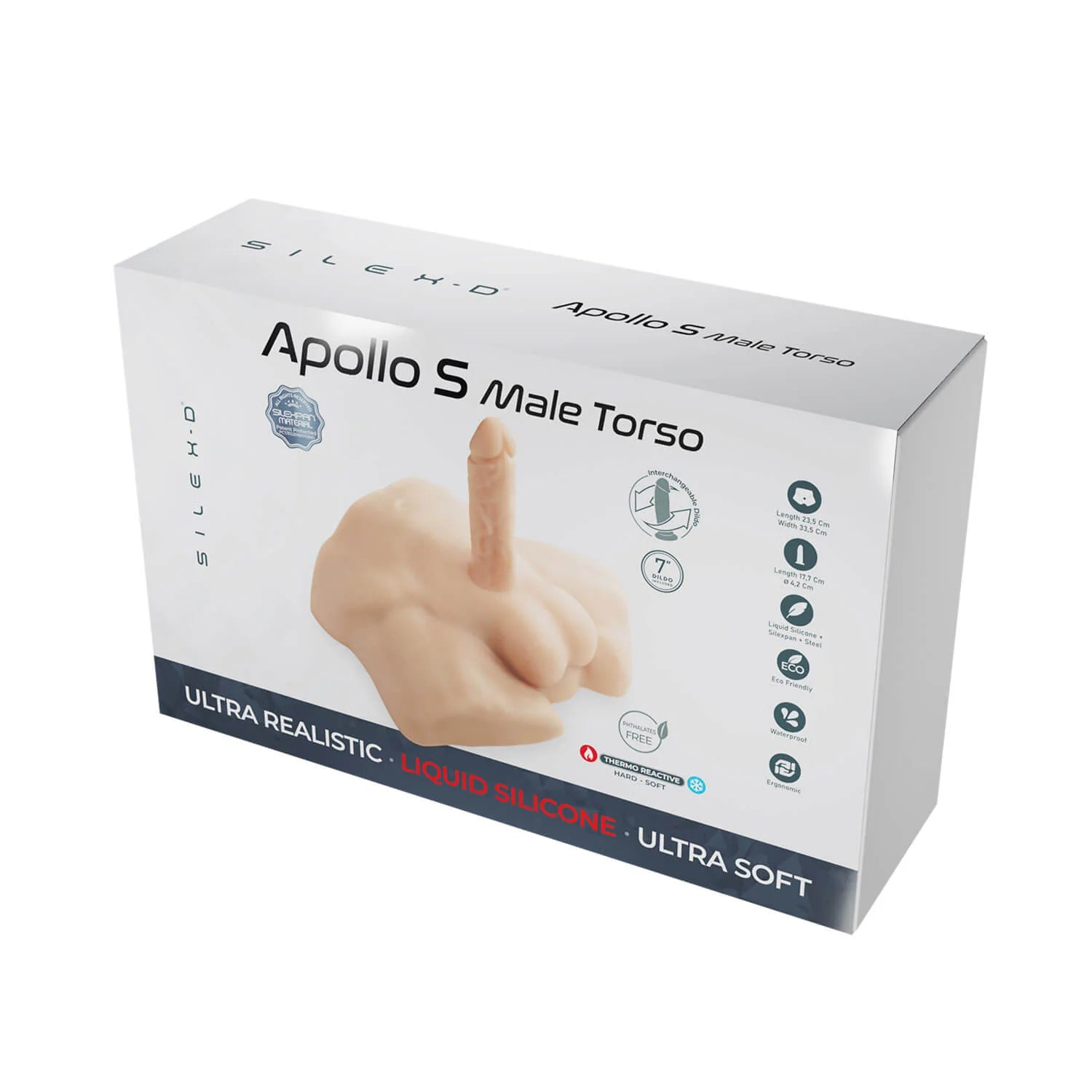 Apollo S demi-torse avec dildo 7" - Silex D