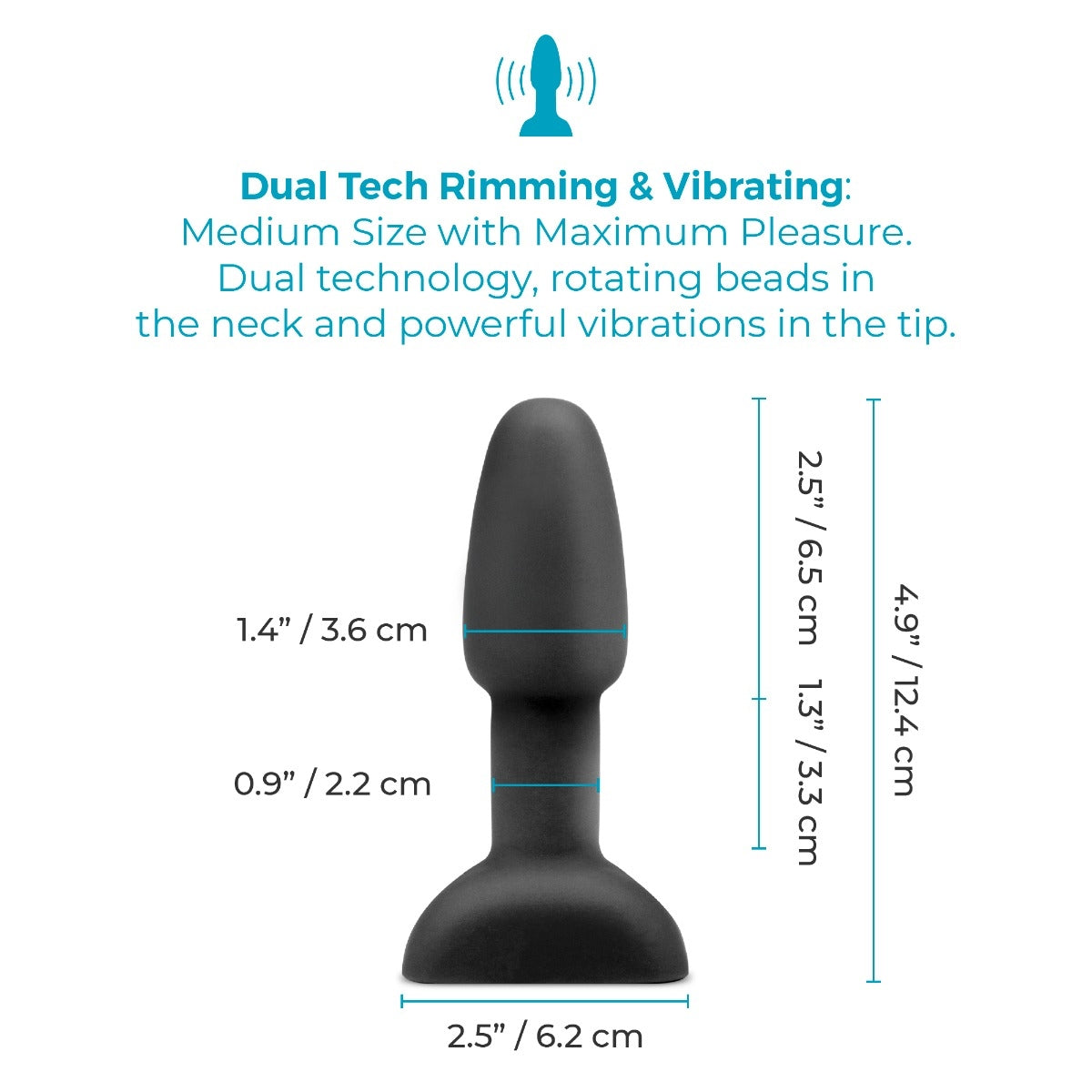 Rimming Plug – Plug anal avec perles rotatives et vibrant - B-Vibe
