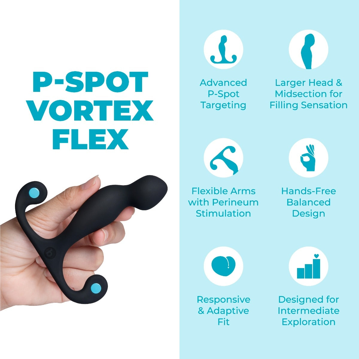 P-Spot Vortex Flex – Masseur de prostate angulé mains libres - B-Vibe