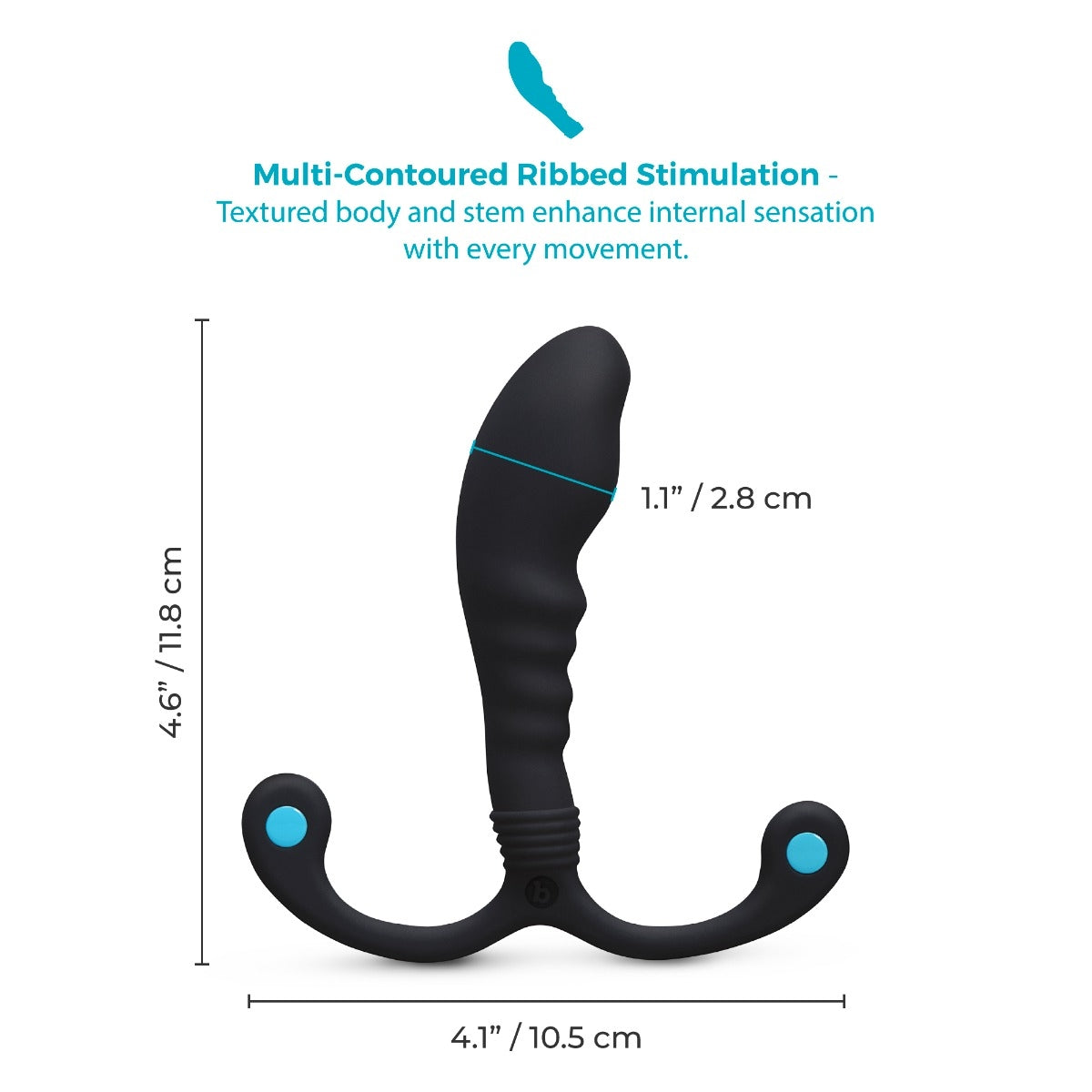 P-Spot Apex Bend – Masseur de prostate texturé et ajustable mains libres - B-Vibe