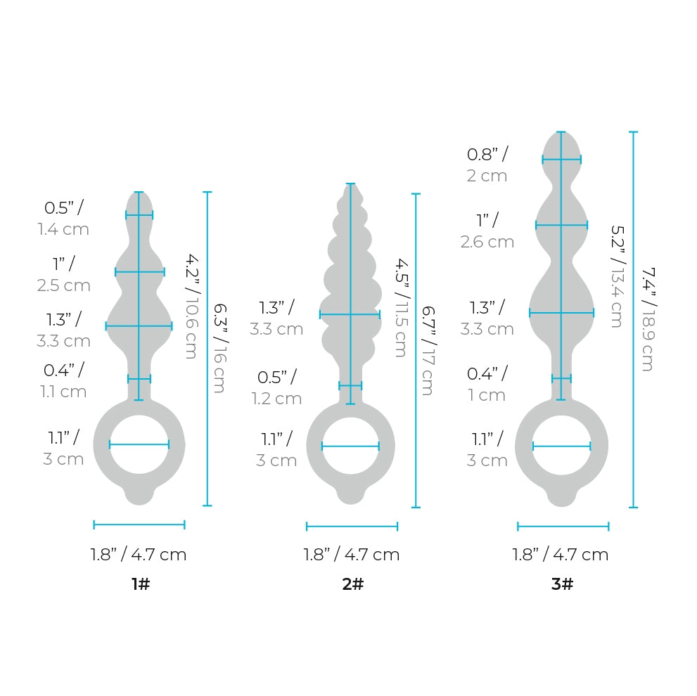 Ensemble 3 plugs anaux perlés Butties - B-Vibe