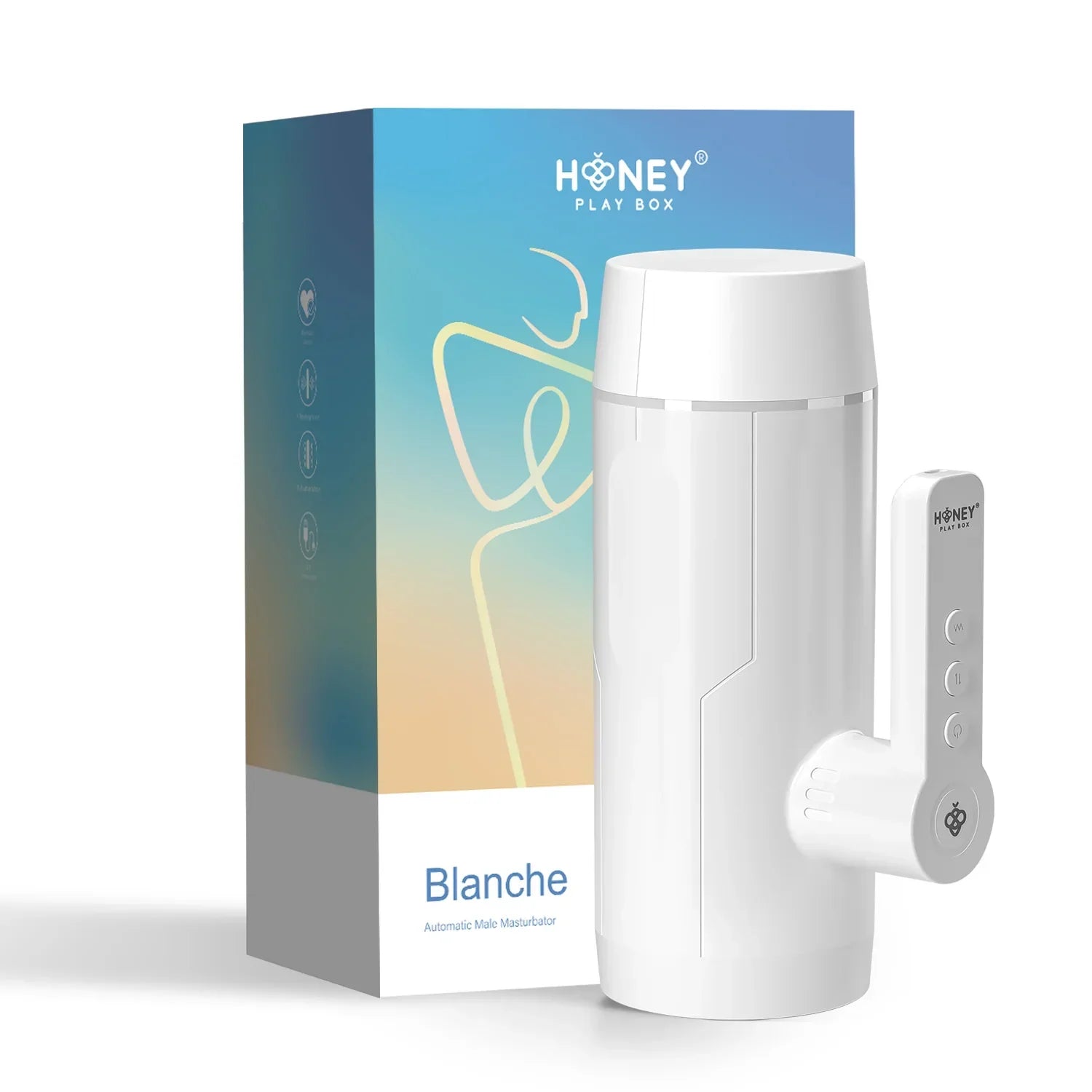 Blanche – Masturbateur masculin automatique à poussées et vibrations - Honey Play Box