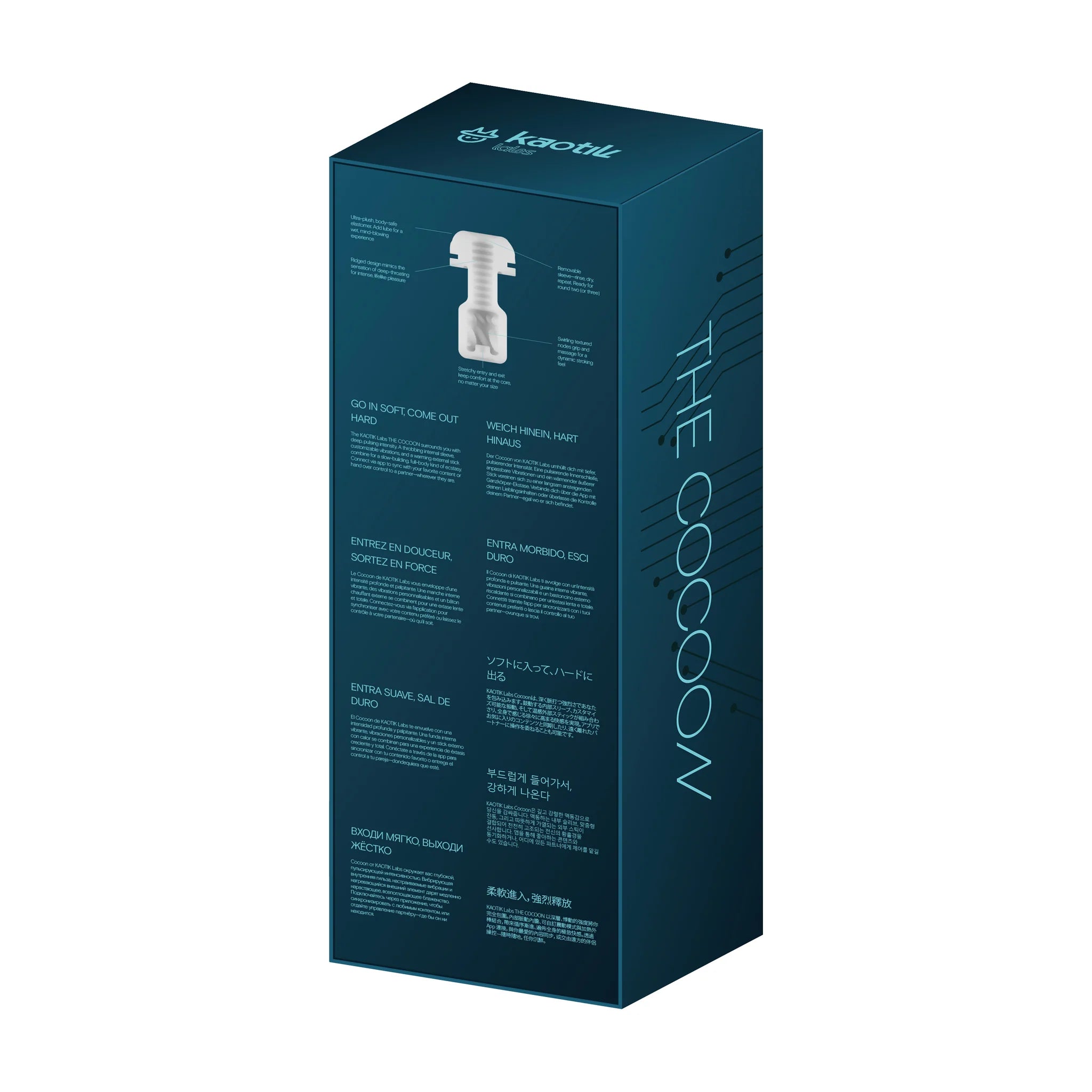 Cocoon masturbateur interactif chauffant, vibrant et pulsé - Kaotik Lab par Svakom