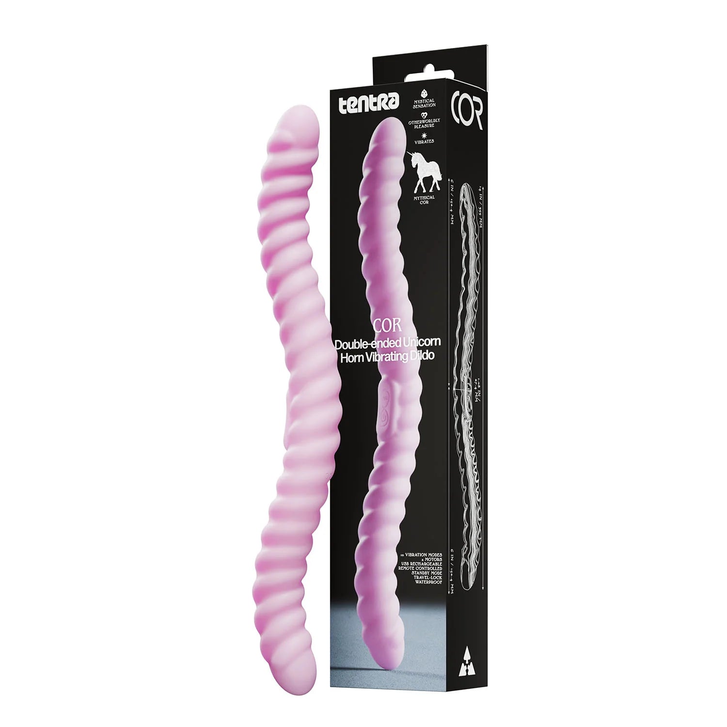 Cor – Dildo double extrémité vibrant en corne de licorne - Tentra par FemmeFunn