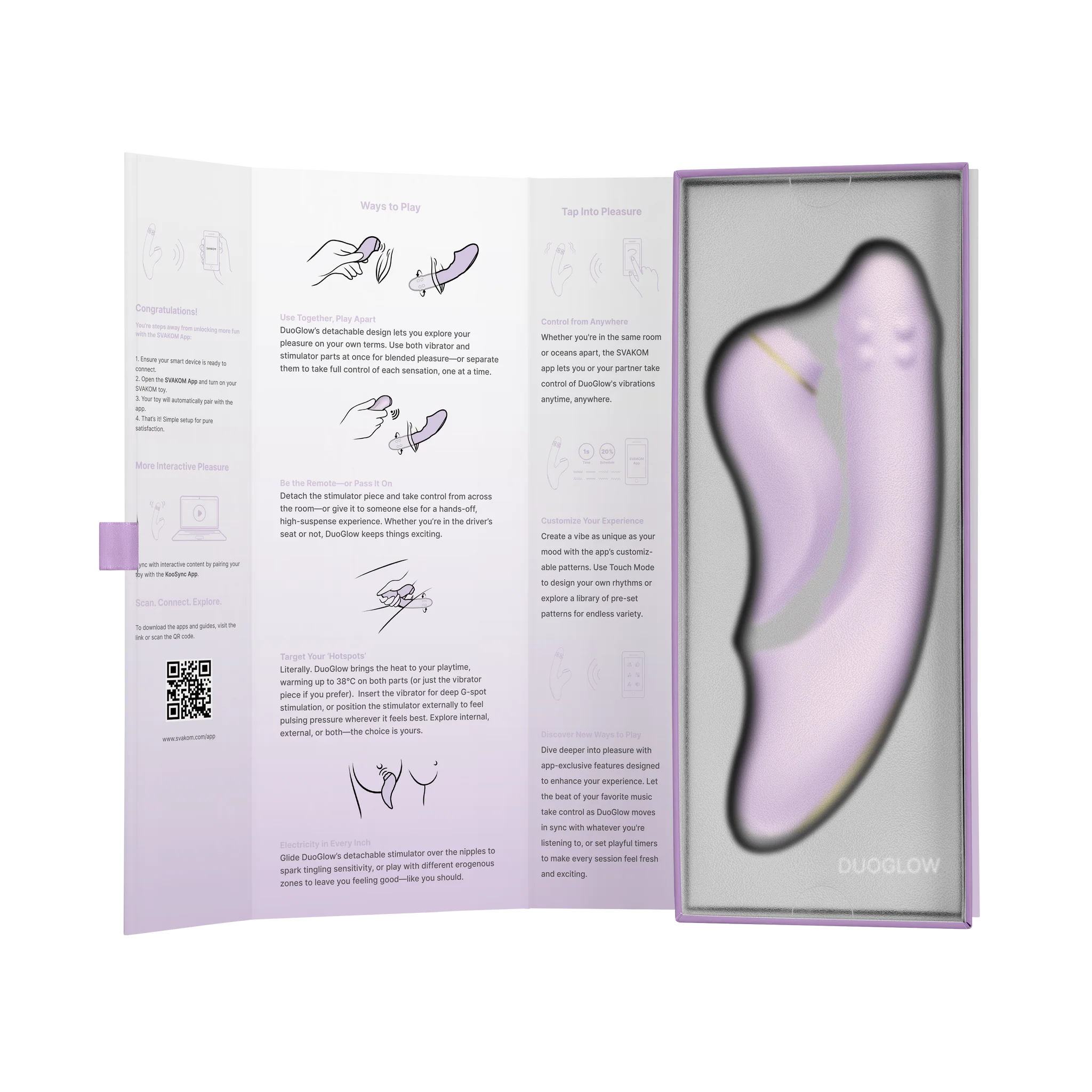 Duoglow charmeur à billes-poussée avec stimulateur pulsant détachable - Svakom