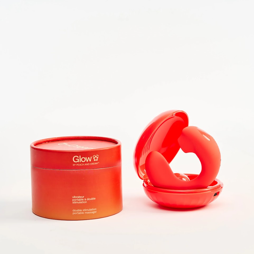 Glow dual-stimulation vibrator - Peach &amp; Cream