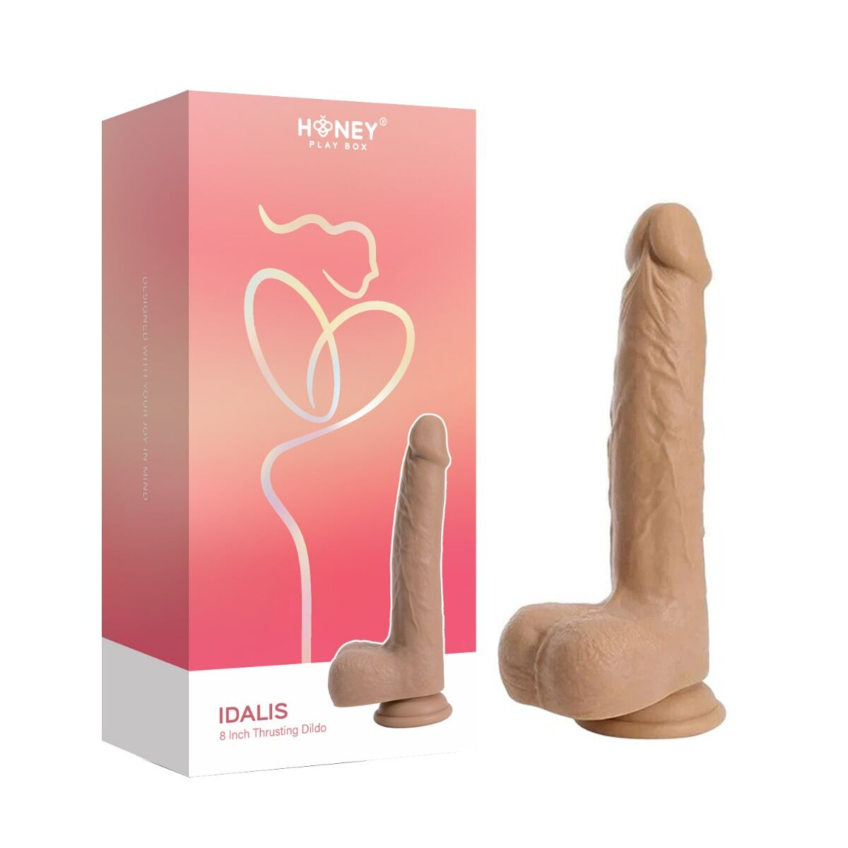 Idalis 8" Realistic 3 in 1 Dildos - Honey Play Box