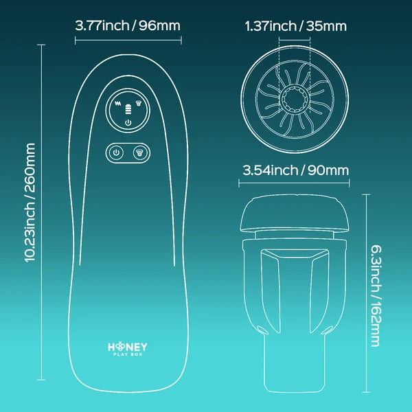 Kai Pro – Masturbateur interactif avec aspiration, vibrations et chauffage - Honey Play Box