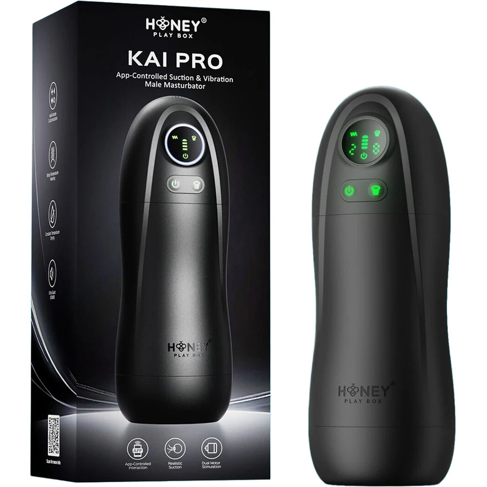 Kai Pro – Masturbateur interactif avec aspiration, vibrations et chauffage - Honey Play Box