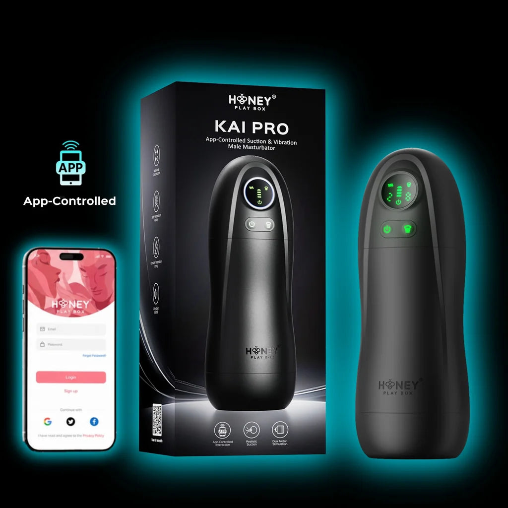 Kai Pro – Masturbateur interactif avec aspiration, vibrations et chauffage - Honey Play Box