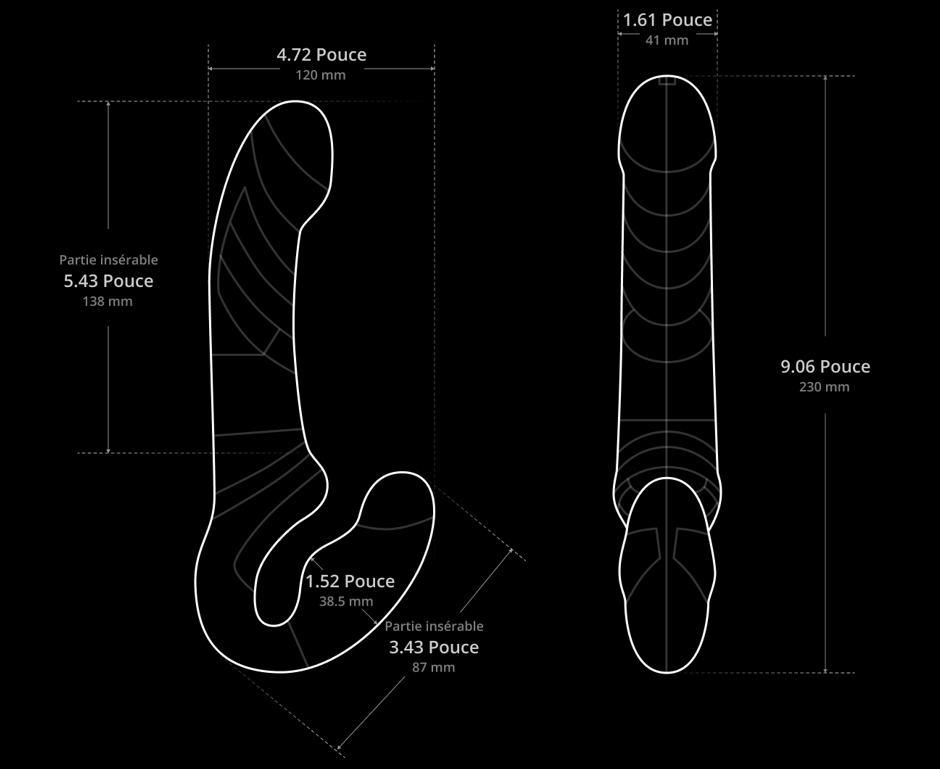 Lapis – Gode-ceinture vibrant à double extrémité connecté - Lovense