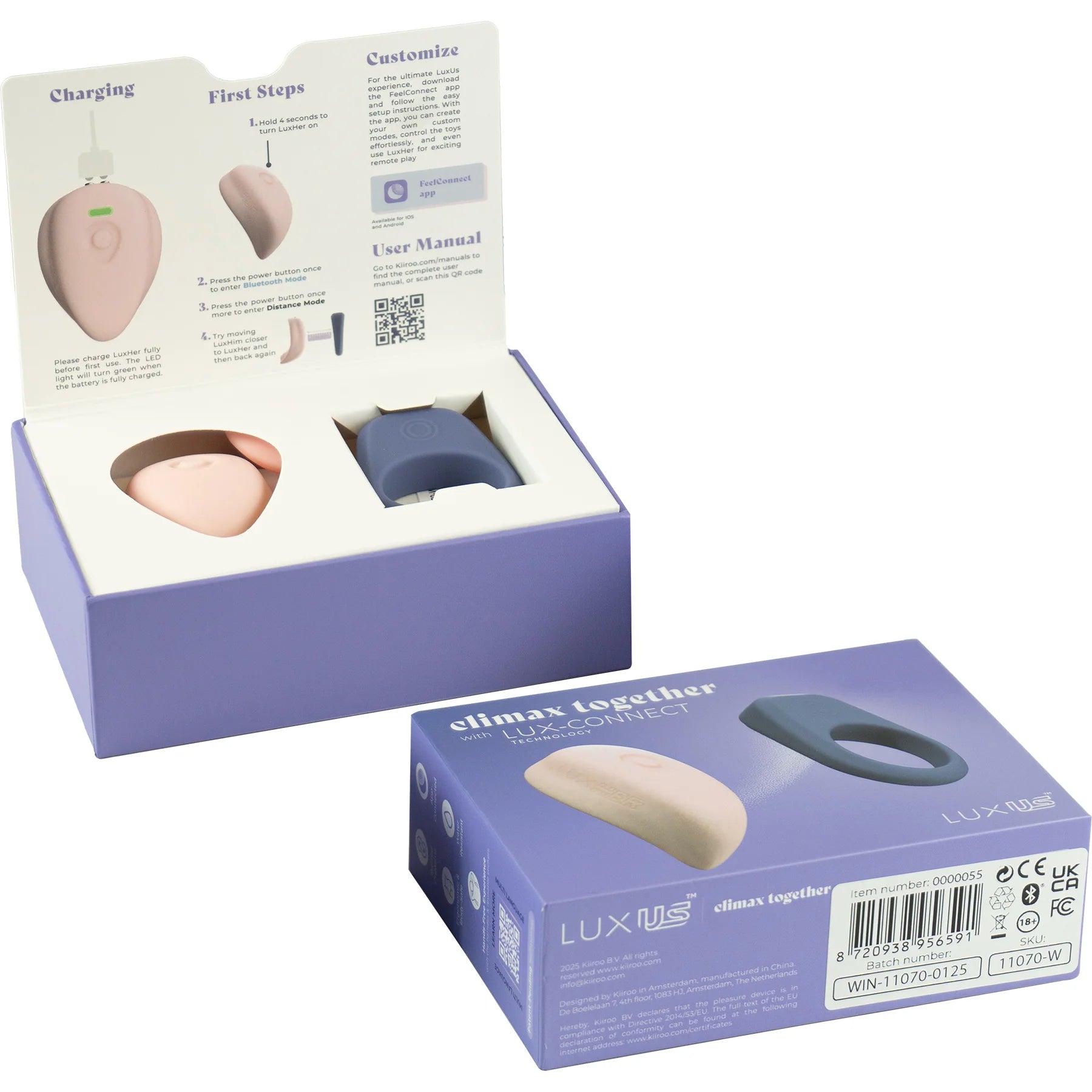 Lux-Us vibrateur clitoridien et anneau pénien connectable - Kiiroo