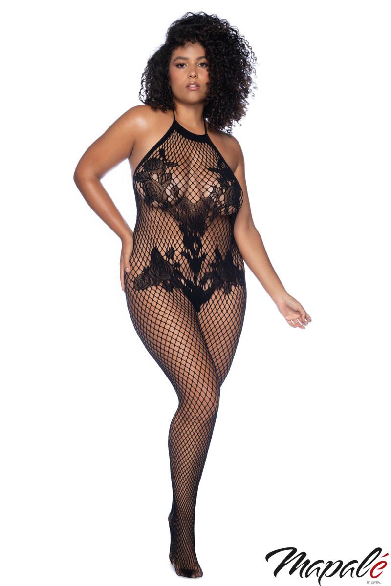 Bodystocking en filet brodé - Mapalé