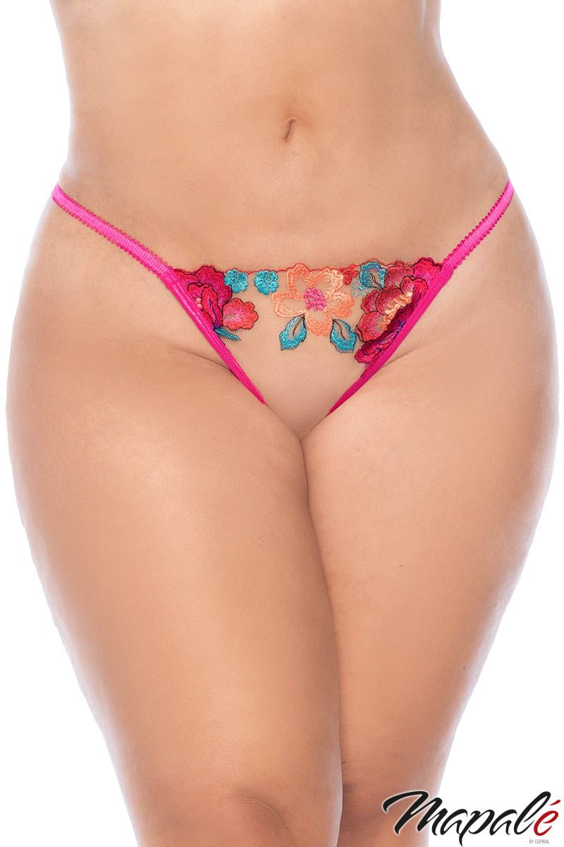 Nuisette en mesh transparente brodée - Mapalé