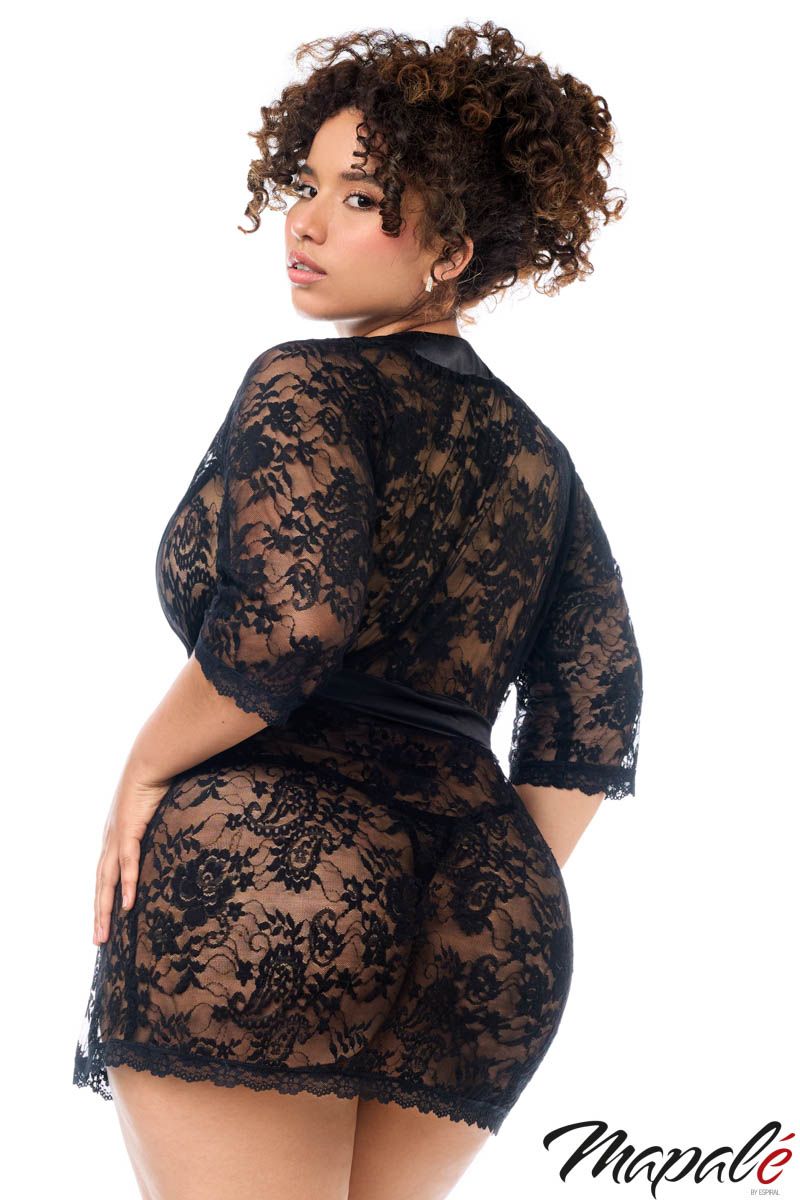 Peignoir en dentelle fleurie - Mapalé