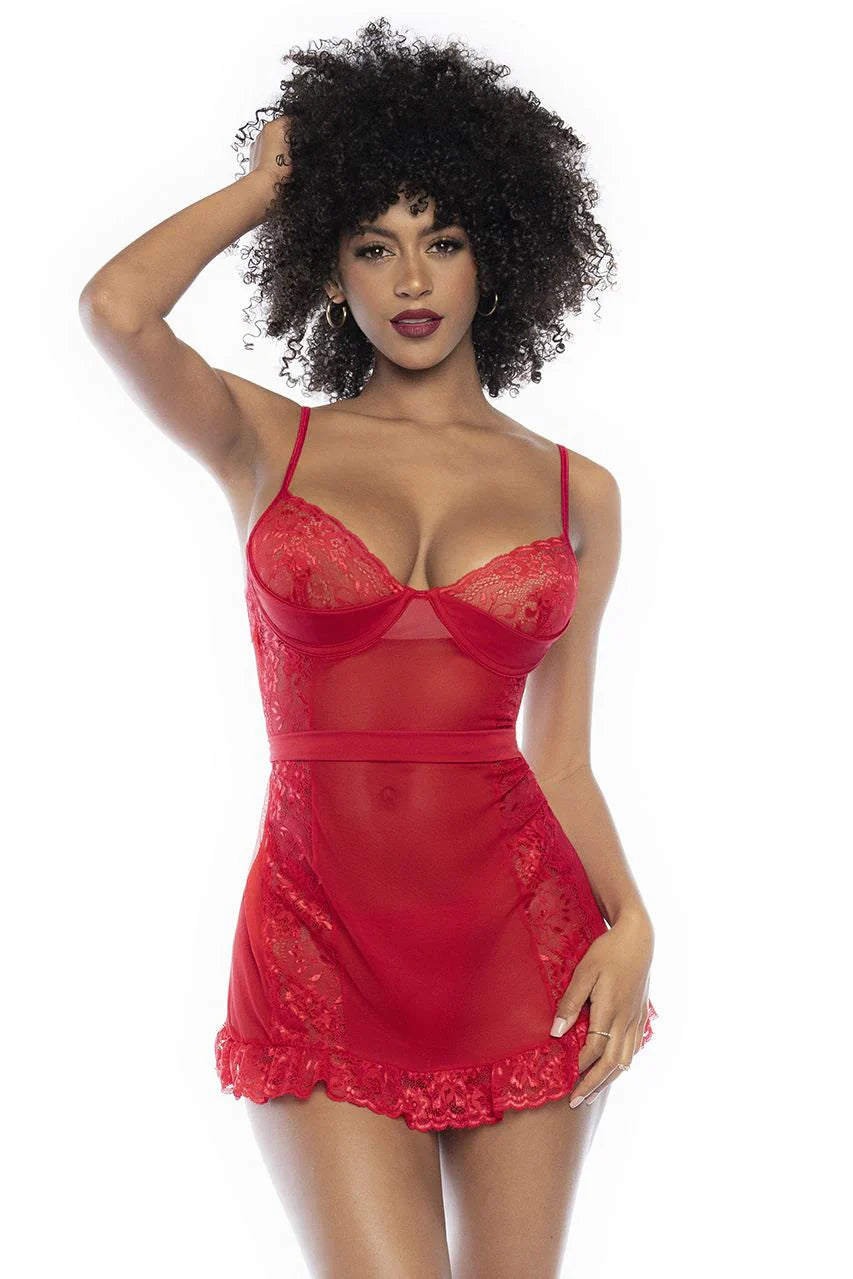 Nuisette à dentelle et maille - Mapalé