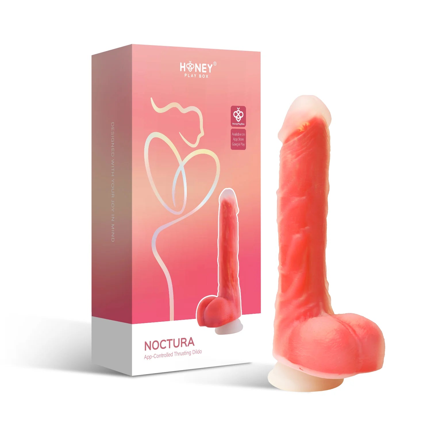 Noctura Vibrating and Rotating Dildo - Honey Play Box