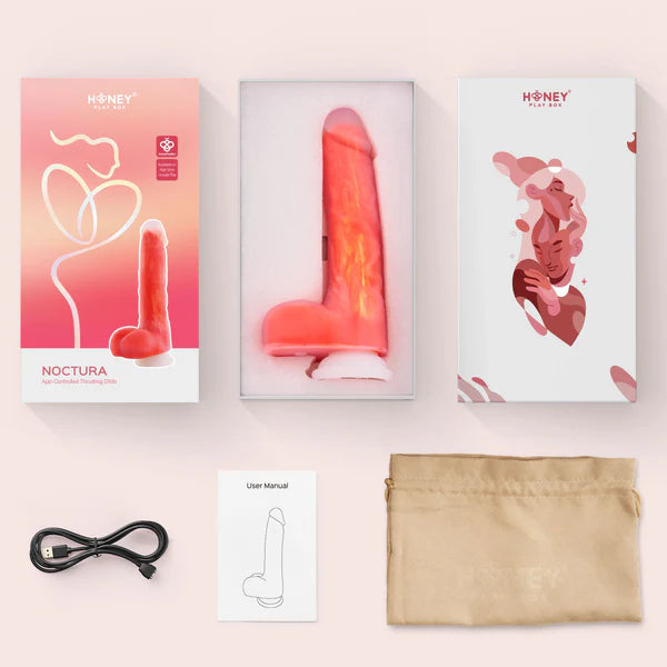 Noctura Vibrating and Rotating Dildo - Honey Play Box