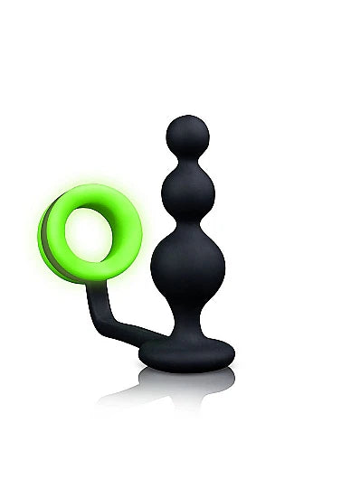 Beads Butt Plug – Perles anal avec anneau pénien phosphorescent - OUCH!