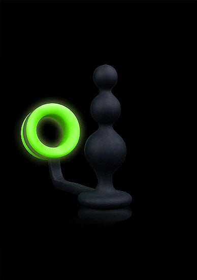Beads Butt Plug – Perles anal avec anneau pénien phosphorescent - OUCH!