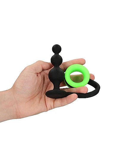 Beads Butt Plug – Perles anal avec anneau pénien phosphorescent - OUCH!