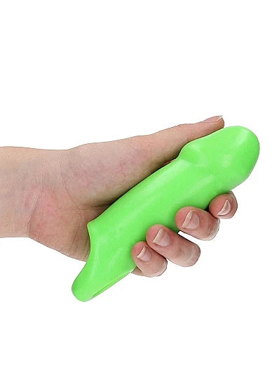 Manchon pénien lisse, épais et extensible phosphorescent - Ouch!