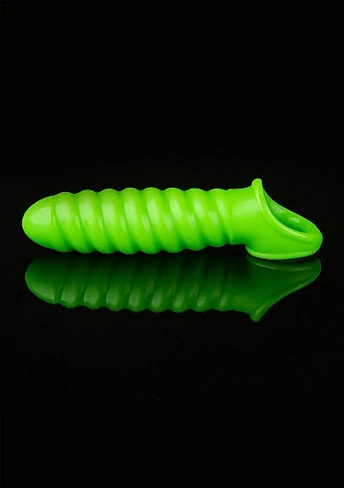 Manchon pénien extensible tourbillonnant phosphorescent - Ouch!
