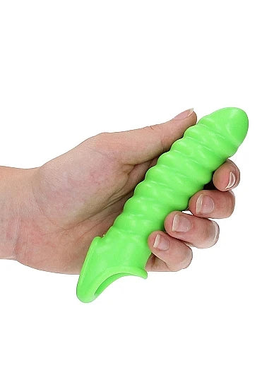 Manchon pénien extensible tourbillonnant phosphorescent - Ouch!