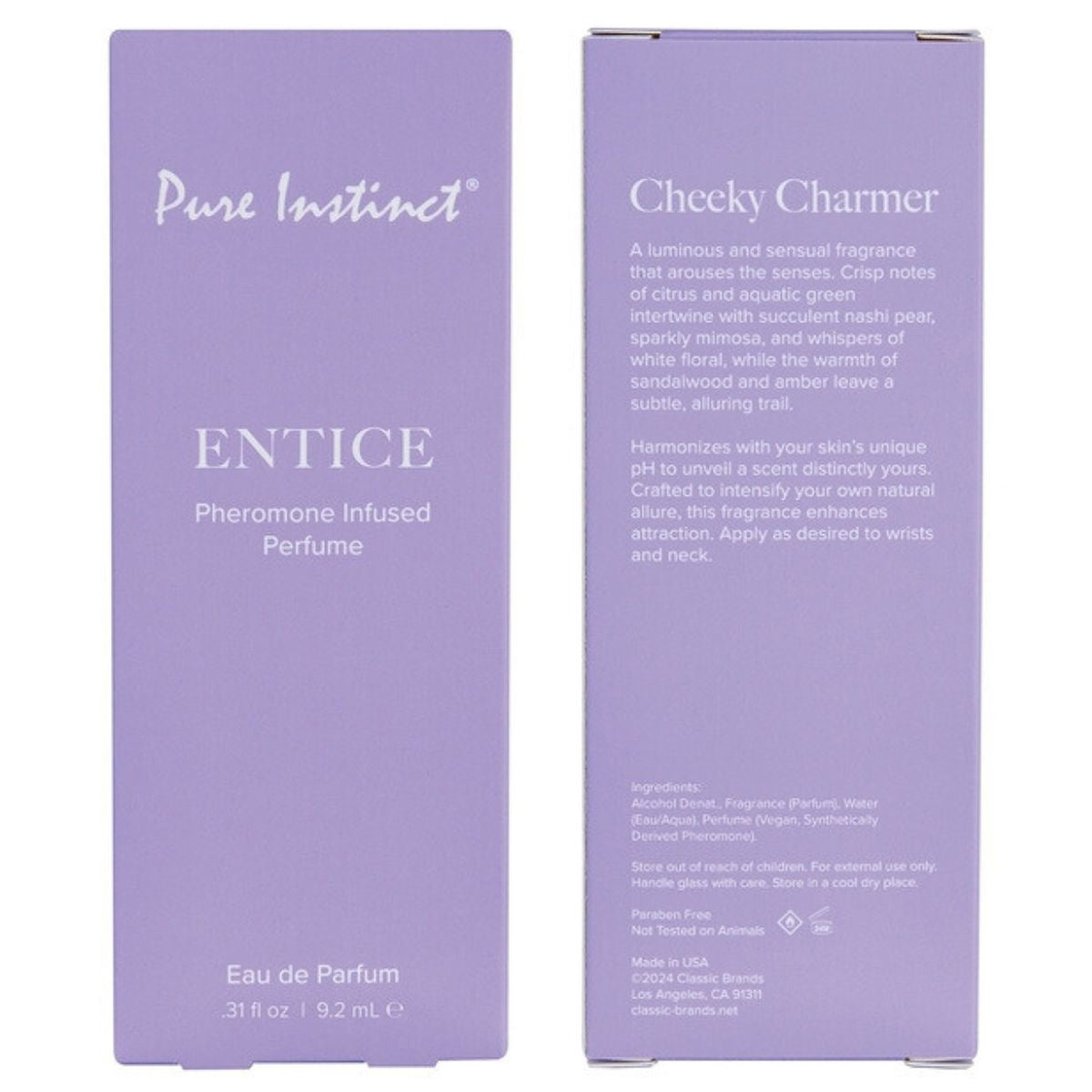Entice – Parfum infusé aux phéromones - Pure Instinct