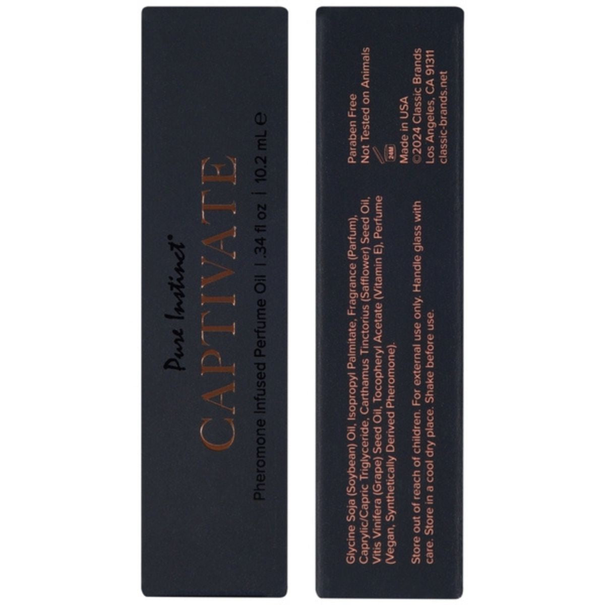 Captivate – Huile de parfum Roll-on infusée aux phéromones - Pure Instinct