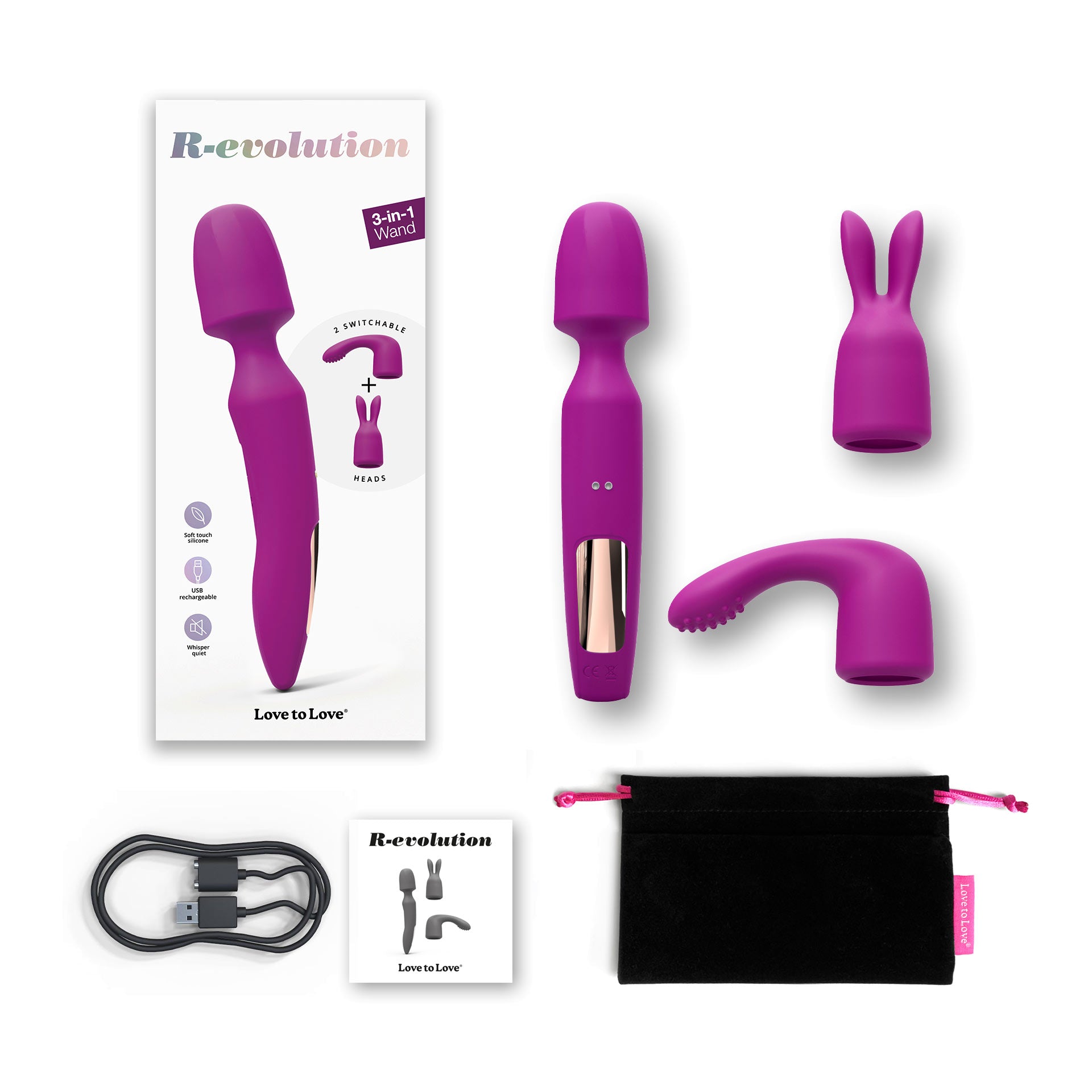 R-evolution – Vibromasseur 3-en-1 Wand - Love to Love