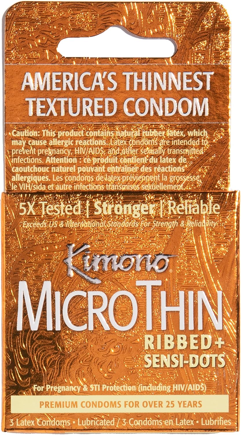 MicroThin Ribbed &amp; Sensi-Dots Condoms - Kimono