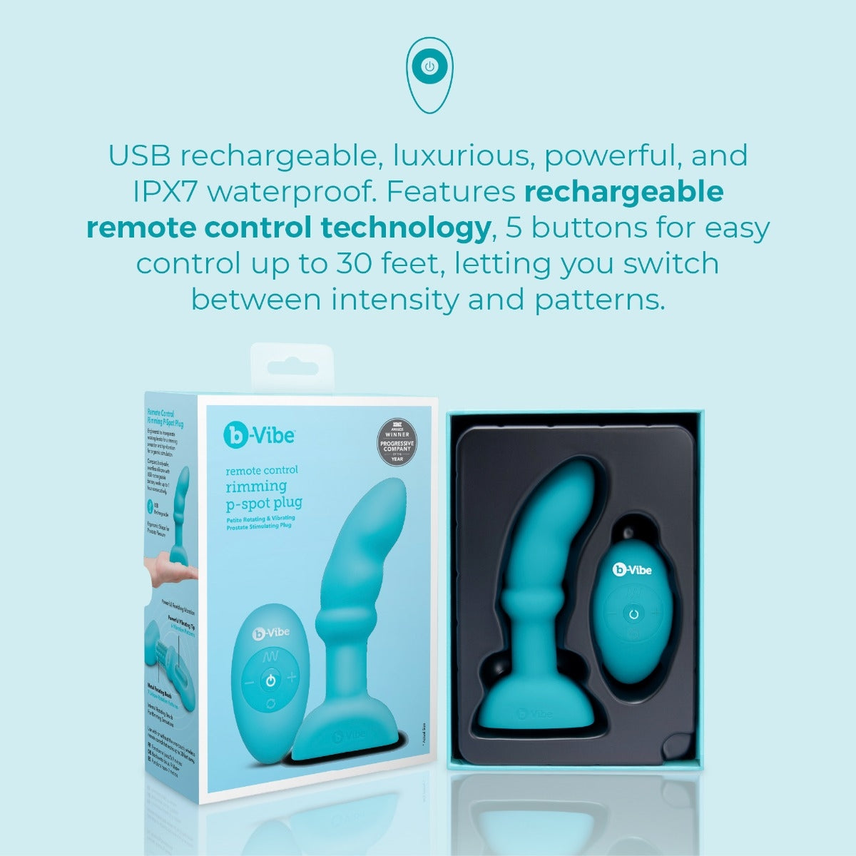Rimming P-Spot – Plug anal avec perles rotatives et vibrant pour Prostate - B-Vibe