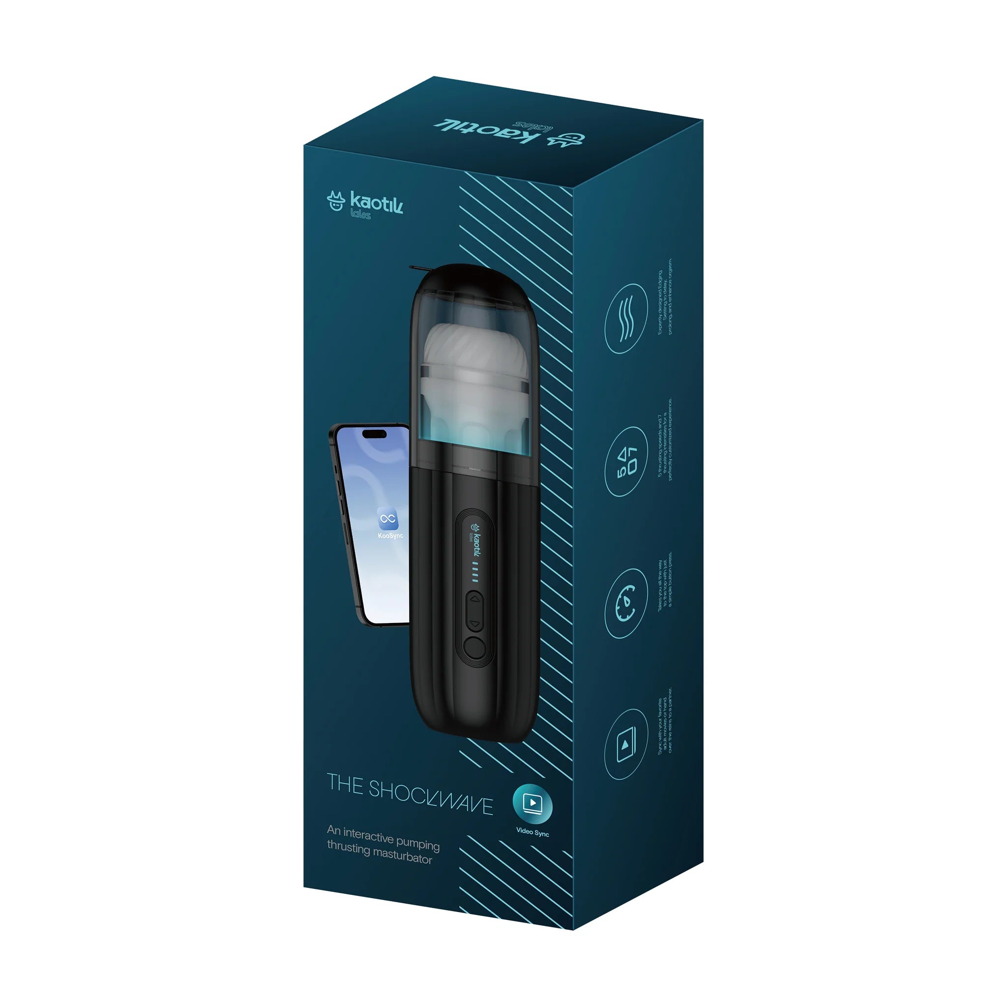 Shockwave masturbateur interactif à poussée mécanique et vibrations - Kaotik Labs par Svakom