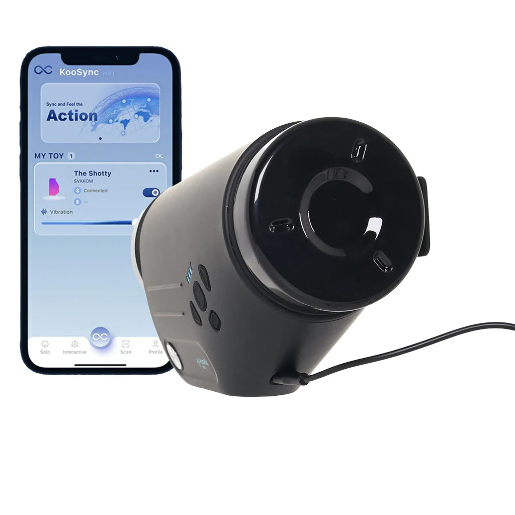 Shotty masturbateur rotatif et vibrant interactif - Kaotik Lab par Svakom