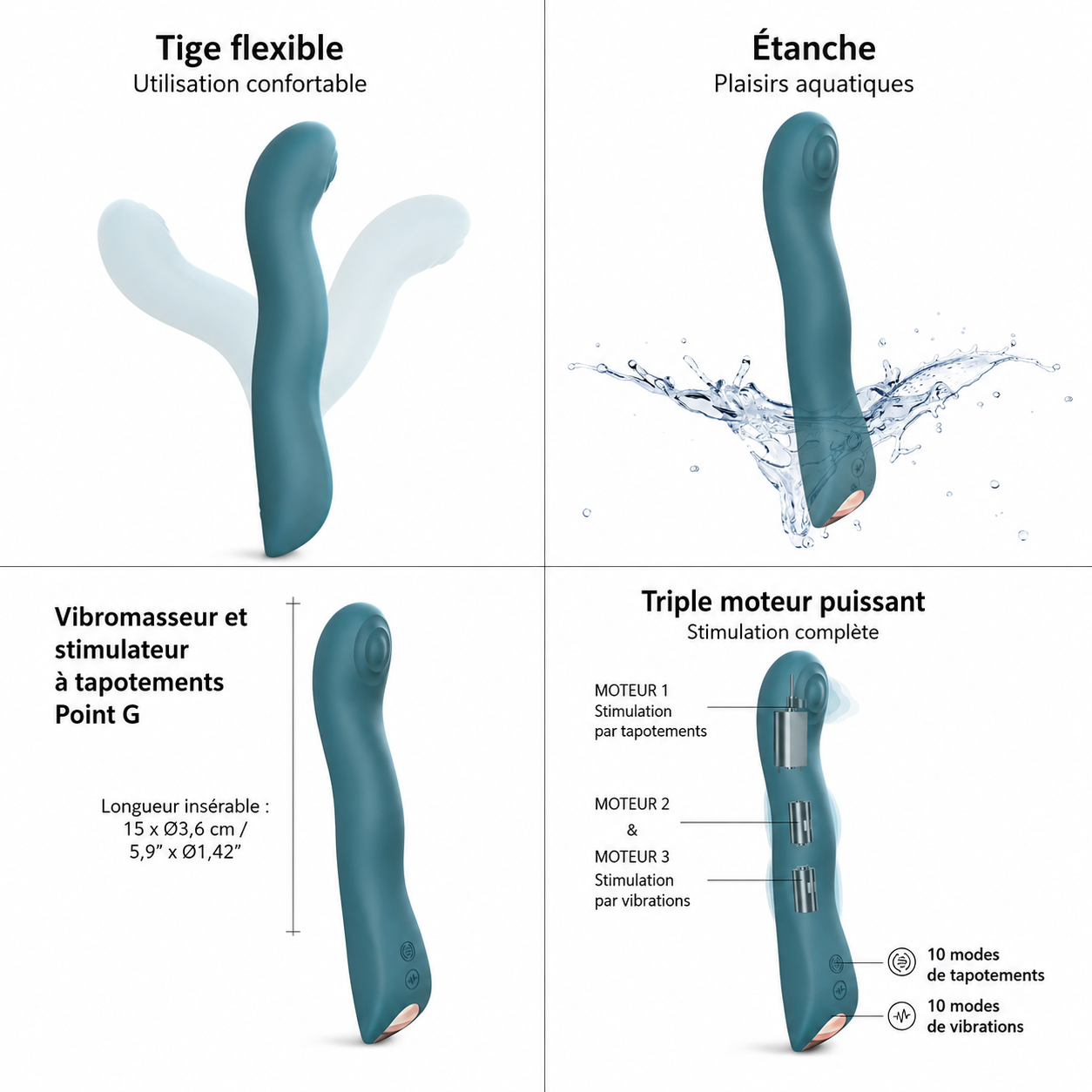 SWAP – Vibrateur triple moteur avec mouvements de tapotement - Love to Love