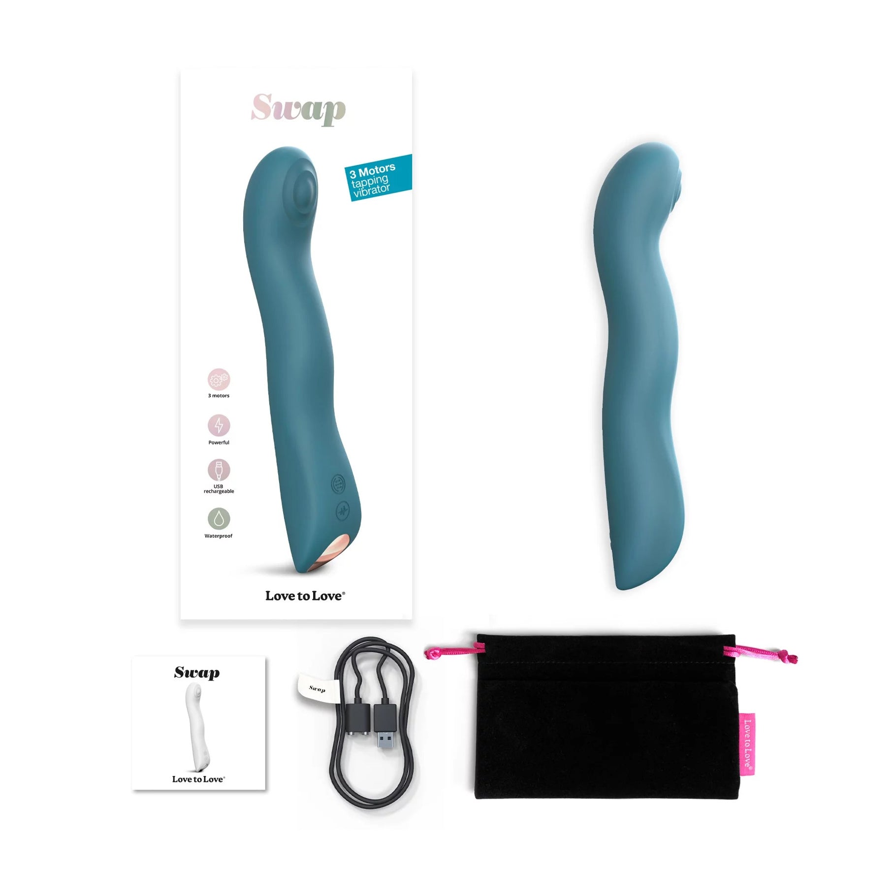 SWAP – Vibrateur triple moteur avec mouvements de tapotement - Love to Love