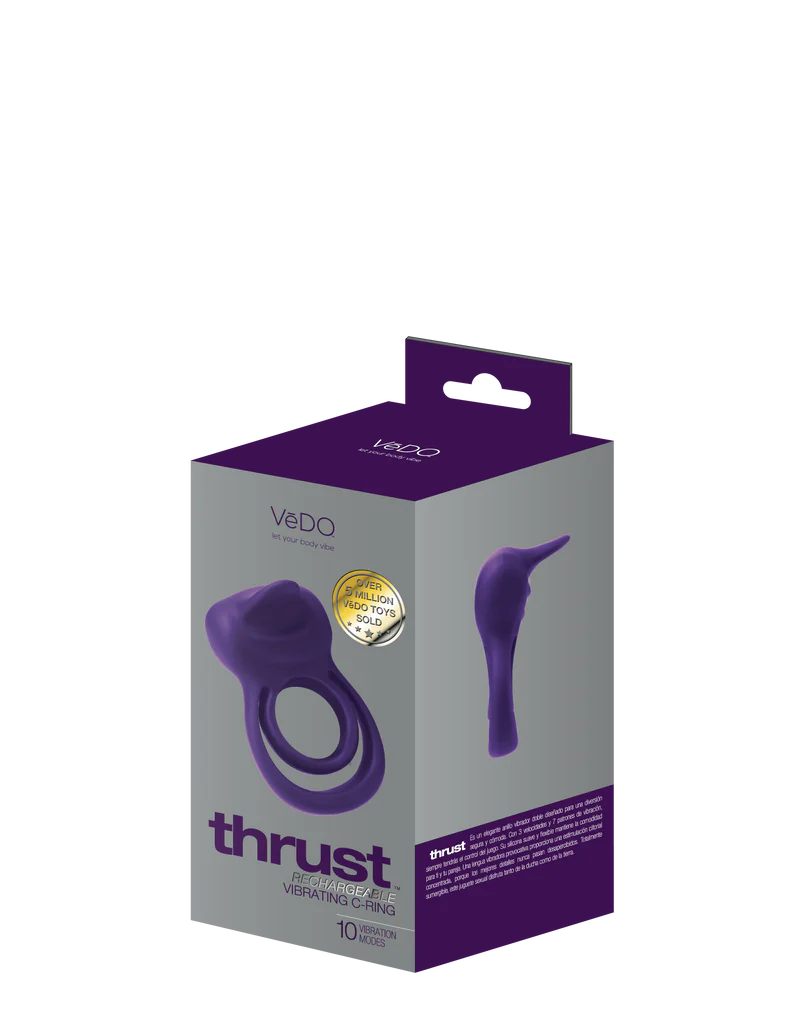 Thrust – Anneau double avec languette vibrante pour clitoris - Védo