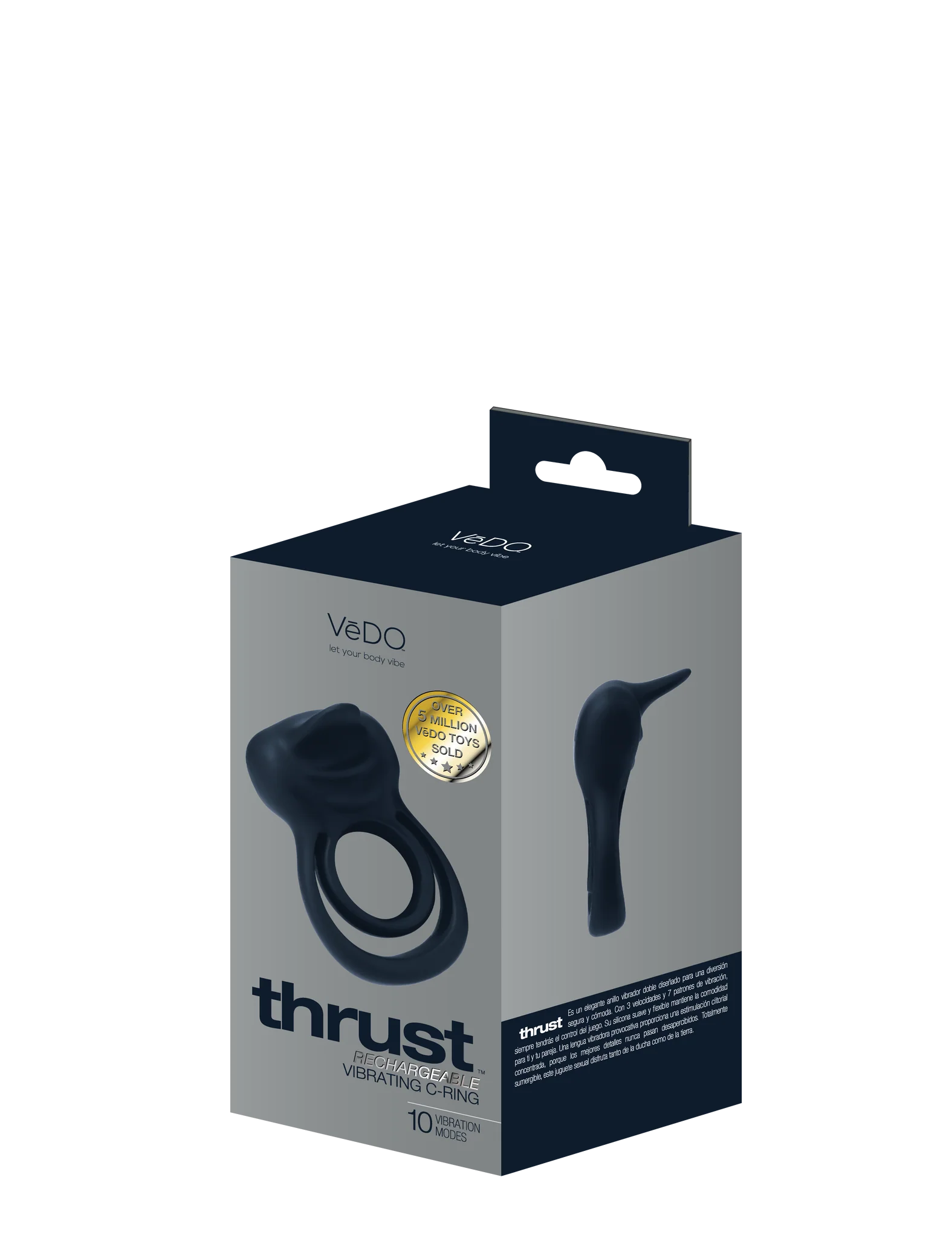 Thrust – Anneau double avec languette vibrante pour clitoris - Védo