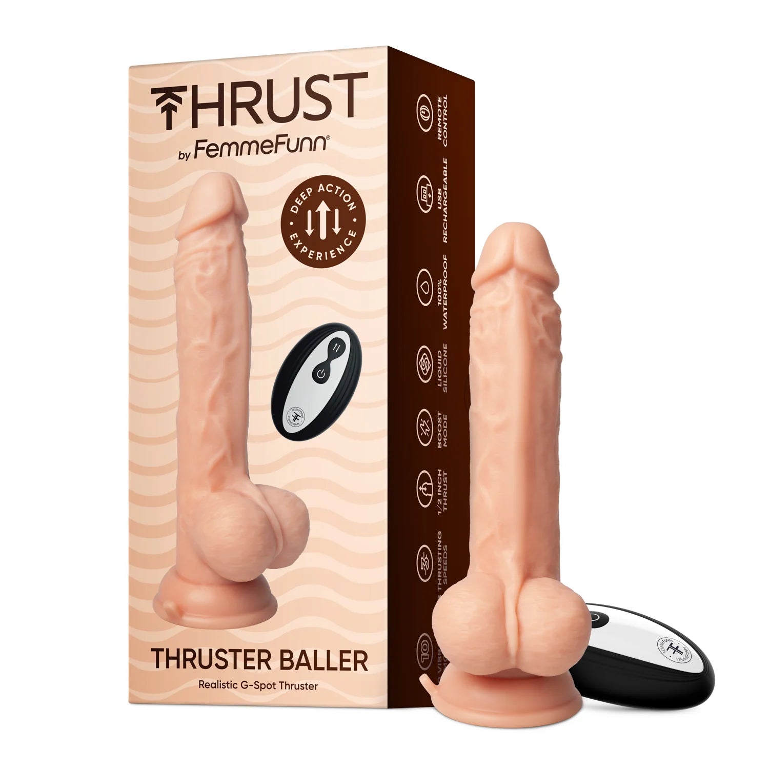 Thrust dildo vibrant avec mouvement - FemmeFunn
