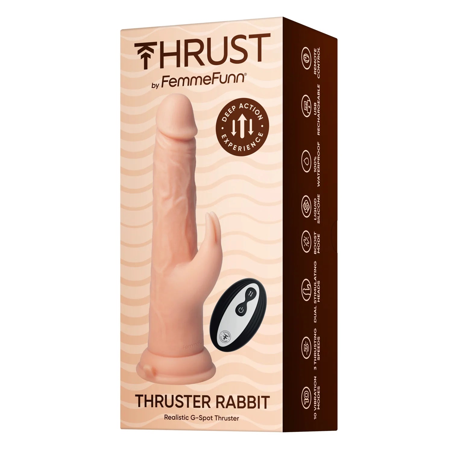 Thrust vibrating dildo with movement - FemmeFunn