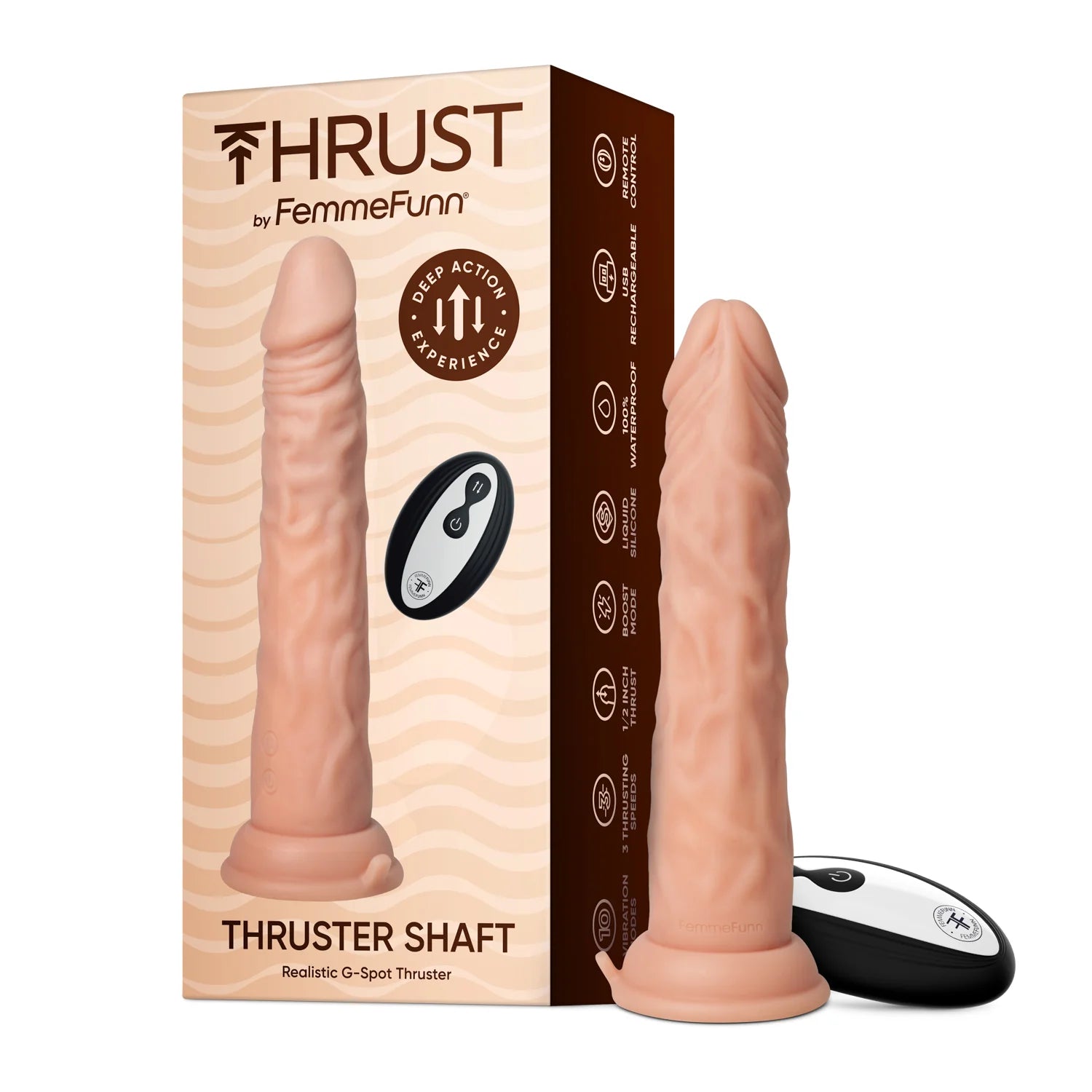 Thrust dildo vibrant avec mouvement - FemmeFunn