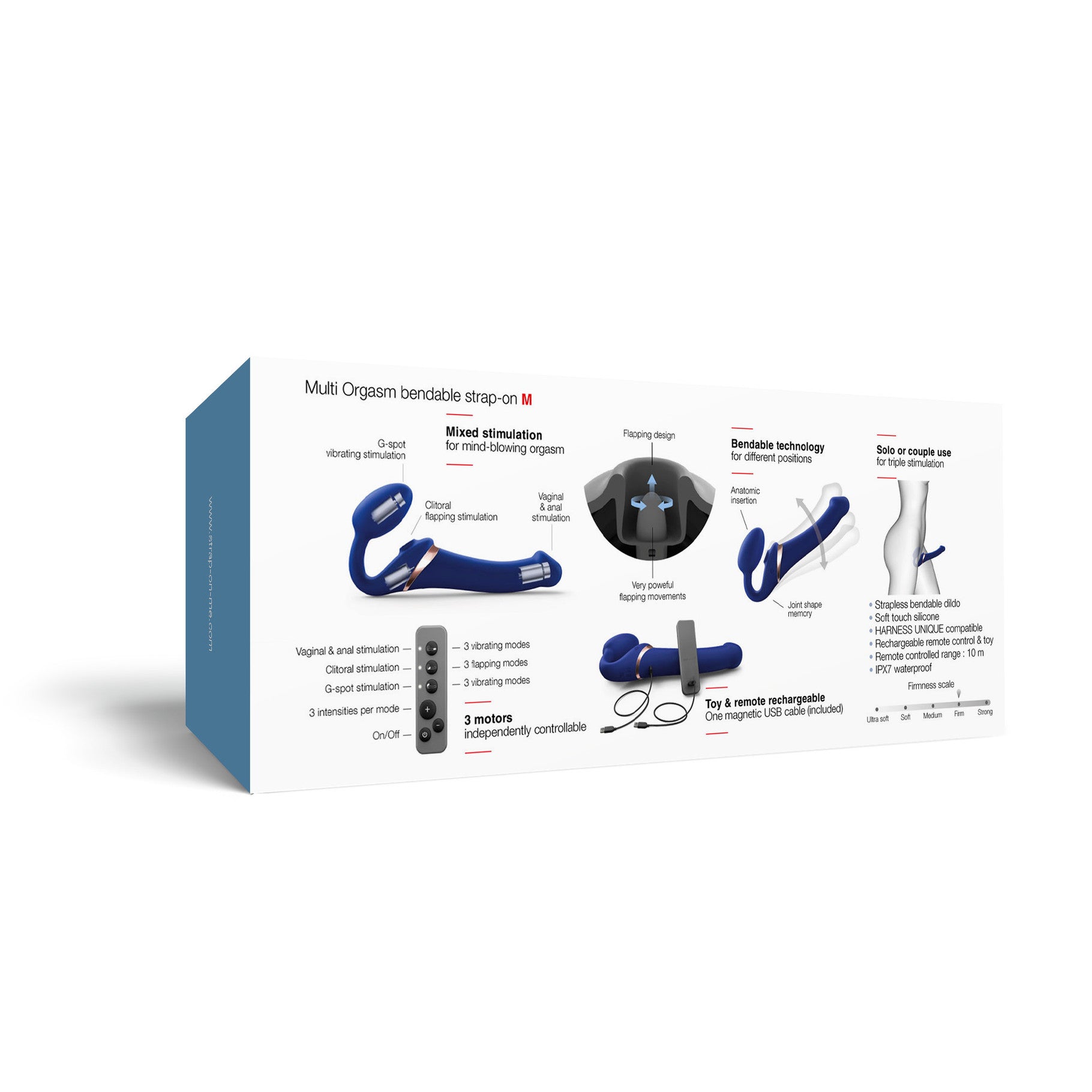 Strap-On-Me Vibrating Strapless Multi Orgasm Remote Control